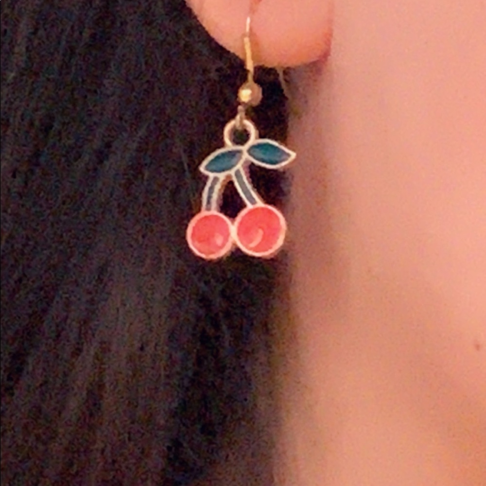 Cherry enamel earrings by Sugarmoonbracelets